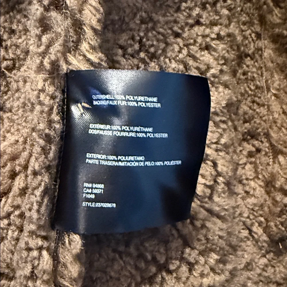 Bernardo Cruelty Free Faux Leather Faux Shearling Brown Coat Size XXL - Picture 5 of 5